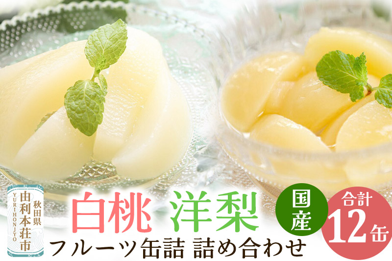 Sanuki フルーツ缶詰 白桃・洋梨 12缶セット(白桃×6缶、洋梨×6缶)|08_skz-080101